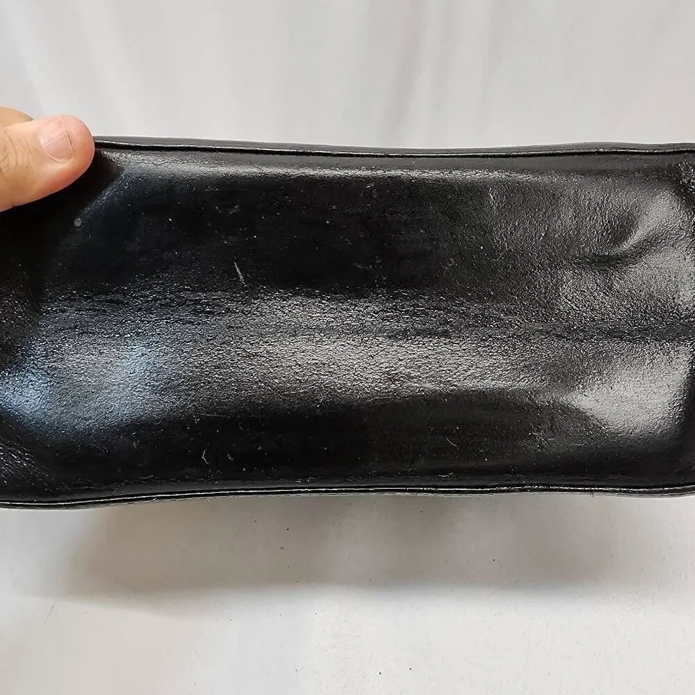 KessLord Black Calfskin Double-Handle Handbag